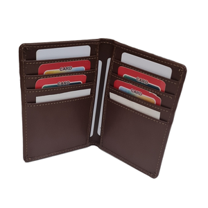 Portefeuille en cuir véritable pour hommes femmes en cuir véritable à deux volets RFID élégant mince à la main porte-carte de crédit - Product Image 1