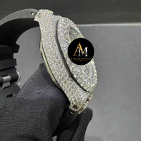 Nouveau Testeur de Diamants Personnalisé Élégant, Luxe Hip Hop Givré, Moissanite VVS Couleur D, Montre Analogique à Quartz pour Homme en Acier Inoxydable 20mm