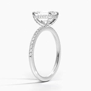 BOJ <b>Ring</b> 095 Emerald Cut 925 <b>Silver</b> Halo Stone Prong Setting <b>Solitaire</b> Diamond <b>Ring</b> 2ct D Color VVS1 Moissanite GRA Certified - Product Image 2