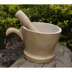 Mortier et pilon traditionnels en bois naturel pour broyer les épices et les herbes, outil de cuisine manuel 52 - Product Image 5