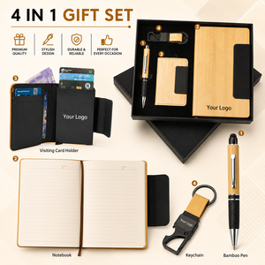 Set de Regalo Empresarial Personalizado 4 en 1 Naranja con Impresión de Logotipo Personalizado, Cuaderno, Bolígrafo, Tarjetero, Llavero, Regalo Promocional de Oficina - Product Image 6