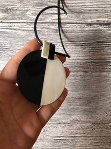 จี้เขารูปเขาควายจี้เขาขาวดำจี้เขาควายเครื่องประดับเขาสร้อยคอจี้โบโฮ - Product Image 5