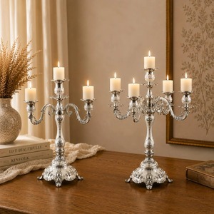 Decorative Brass <b>Candle</b> Holder with Three Glass Tubes for Wedding and Table Centerpieces At <b>Cheap</b> Price - Product Image 3