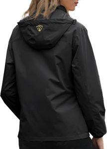 Waterproof Hooded Windbreaker <b>Jacket</b> With Zipper Closure And Stand Collar For Outdoor Activities Autumn Wear - Product Image 2