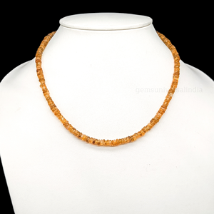Natural Citrine Heishi Shape Gemstone <b>Necklace</b> With 925 Sterling Silver Clasp Handmade Jewelry For Women Wholesale Bulk - Product Image 5