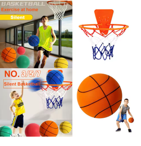 Orange <b>Door</b> Mount Basketball Hoop with <b>Net</b> and Ball Size 7 Indoor Training Toy for Kids and Adults - Product Image 3
