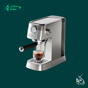Cafetera Eléctrica Sudex HM1102MM de 20 Bares, Cafetera Portátil de Acero Inoxidable con Vaporizador de Leche - Product Image 1