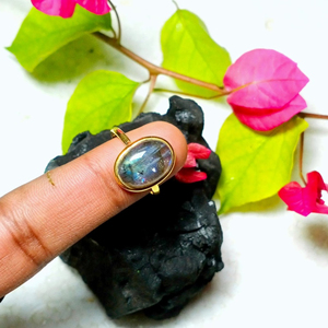 Bague en labradorite, argent sterling 925, faite à la main, style bohème, bijou fantaisie - Product Image 6