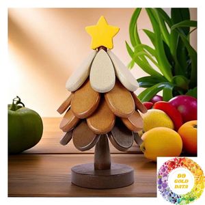 Soporte de Madera Creativo para Macetas con Diseño de Pétalos en Capas, para Protección Contra el Calor en la Mesa de Comedor y Servicio en el Hogar - Product Image 3