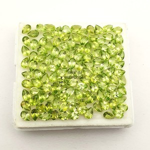 Péridotes naturelles taillées en poire 3x5MM, pierres de péridote facettées, véritables péridotes vertes, pierres précieuses en vrac calibrées pour la fabrication de bijoux en gros - Product Image 5