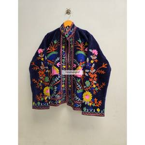 เสื้อแจ็คเก็ตปักลายอุซเบก ซูซานี ผ้ากำมะหยี่ ทำมือ เสื้อแจ็คเก็ตสั้น ซับในผ้าฝ้าย สไตล์โบโฮชิค เสื้อคลุม - Product Image 4