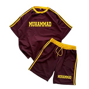 Conjunto de camiseta y pantalones cortos deportivos de verano para hombre, personalizados, de secado rápido, de malla, transpirables, informales, deportivos. - Product Image 1