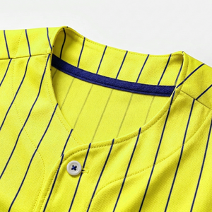 Wholesale Custom Baseball Jersey Sublimated Pinstripe Button Down Team <b>Sports</b> <b>Shirt</b> Short Sleeve Breathable Uniform Custom Logo - Product Image 3
