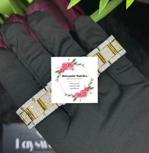 Reloj de Lujo con Diamantes de Moissanita y Cuarzo, Correa de Acero Inoxidable, Cristal Analógico, Movimiento Mecánico Automático, Resistente al Agua 3BAR, Unisex - Product Image 2