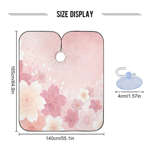 Cape de coiffure professionnelle pour barbier, imperméable en polyester, impression par sublimation personnalisée, fermeture ajustable au cou - Product Image 3