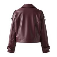 Veste en cuir PU, col rabattu, fermeture éclair, coupe ajustée, longueur standard, imperméable, hiver, tendance, vestes en cuir personnalisées