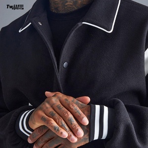 Blouson aviateur en laine pour hommes de marque tendance en gros Streetwear Letterman College avec patchs pour l'hiver - Product Image 6