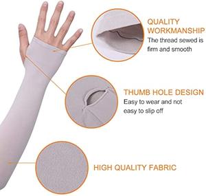 Manguitos de seda helada 2026 más populares para verano, protección solar, con orificio para el pulgar, para mujer, para conducir, protección solar, deportes al aire libre - Product Image 3