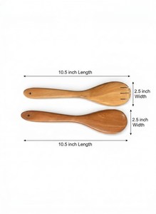 Cuillère en bois de teck naturel pour cuisiner et servir - Product Image 2