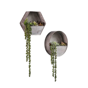 Maceta de pared hecha a mano, ecológica, de hierro, con acabado galvanizado, para decoración del hogar y jardín. - Product Image 3