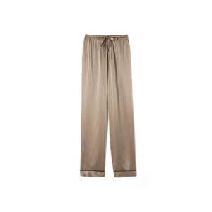 Ensemble de pyjamas unisexes en satin à manches longues et boutons, avec pantalon long, motif uni, 2 pièces, lavable en machine - Product Image 3