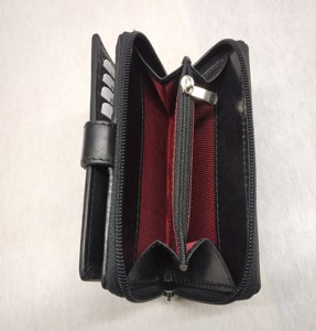 Full Grain Smooth Genuine Leather Long <b>Ladies</b> Wallets Coin Purses <b>Card</b> <b>Holder</b> RFID-Blocking Luxury Zipper Purse Closure Button - Product Image 5