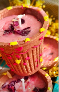 Pot en verre en terre cuite écologique fait main traditionnel indien pour bougie parfumée, faible MOQ pour la décoration intérieure et les fêtes - Product Image 2