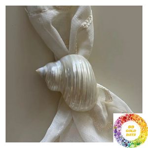Anneau de serviette en coquillage naturel pour la décoration de table de réception de mariage, dîner côtier, fête, banquet et utilisation en restaurant - Product Image 3