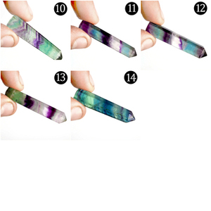 คริสตัลฟลูออไรต์ควอตซ์ธรรมชาติทรงหอก หินฟลูออไรต์สีรุ้งสำหรับบำบัดรักษา  แท่งหินฟลูออไรต์ทรงดินสอ สำหรับตกแต่ง - Product Image 3