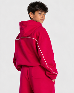 Oversized Boys Two-Piece Fleece Tracksuit <b>Set</b> Breathable Eco-Friendly Polyester/Cotton Loose Fit Winter Casual Wear Drawstring - Product Image 4
