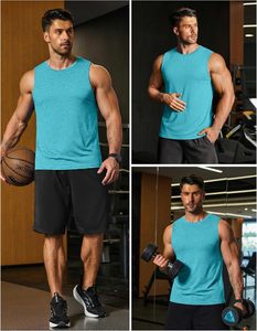 Camiseta sin mangas acanalada para hombre, mezcla de algodón y spandex, ecológica, de secado rápido, transpirable, anti-UV, estilo deportivo, cómoda, informal para el día a día - Product Image 3