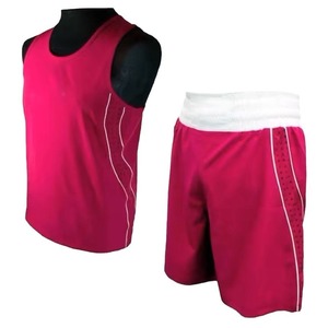 Tenue de boxe haute performance en tissu 100 % polyester, ensemble de tenue de boxe avec logo personnalisé, respirant et léger pour l'entraînement - Product Image 2