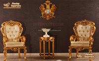 Ensemble de deux fauteuils de salon de style rococo baroque, en teck moderne, pour une ambiance luxueuse. Achetez un ensemble de deux fauteuils pour la maison.