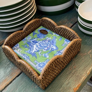 Decoraciones de mesa para Ramadán, servilleteros de ratán hechos a mano, cesta festoneada para guardar servilletas - Product Image 5