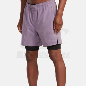 High Quality OEM Men's 7 Inch Double <b>Layer</b> Running Shorts Quick Dry Stretch Athletic Gym Shorts Custom Logo Manufacturer - Product Image 1