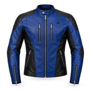 Blouson de moto en cuir Street Racer |   Bleu Noir Rouge Vert |   Fabricant OEM ODM |   Qualité supérieure | - Product Image 1