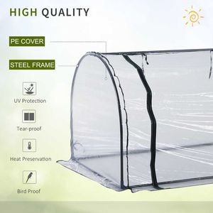 Kit de serre tunnel en PVC et métal de 11,5 L x 3,25 W x 2,5 H pour jardins - Product Image 3