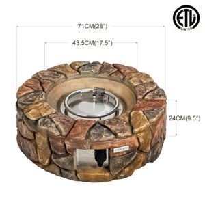 40,000 BTU Stone Gas <b>Fire</b> Stove <b>Pit</b> <b>Table</b> for Outdoor Patio Durable <b>Fire</b> <b>Pit</b> for Outdoor Use - Product Image 2