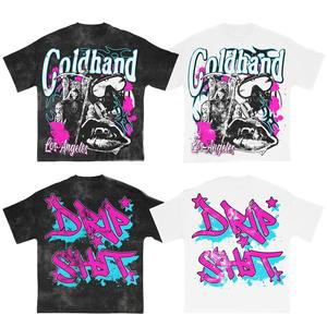 T-shirt d'été ample pour homme en coton épais 100 %, col rond, manches courtes avec impression DTG vibrante, tee-shirt streetwear personnalisé - Product Image 1