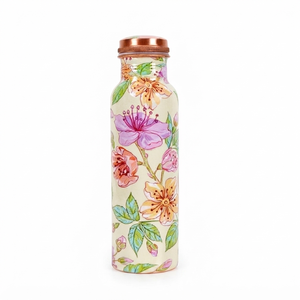 Handmade Copper Water <b>Bottle</b> with Floral Design, 650/750/950ml Reusable <b>Metal</b> <b>Bottle</b>, Custom Wholesale Gift, OEM Export Supplier - Product Image 1