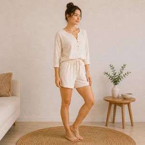 Ensemble de vêtements de détente pour femmes respirant en polyester et rayonne, confortable, doux et écologique - Product Image 2