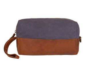 Leather Canvas <b>Toiletry</b> Bag Travel Organizer Waterproof Cosmetic <b>Storage</b> Kit Large Capacity LCTB-0016 - Product Image 5