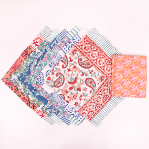 Indian Hand Block Printed Cotton Bandana <b>Boho</b> Gift For <b>Men</b> & Women Floral <b>Scarf</b> Organic Neck Or Hair Wrap Sustainable Accessory - Product Image 4