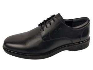 Chaussures Oxford pour hommes en cuir véritable noir, bout rond, à lacets, respirantes, semelle extérieure en caoutchouc rembourrée, toutes saisons, style marche - Product Image 3