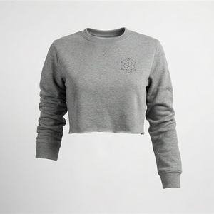 เสื้อครอปท็อปผู้หญิงผ้าฝ้ายสีตามสั่ง แขนยาว แบบโปร่ง ถักทอ สไตล์สตรีทแวร์ สำหรับออกกำลังกาย ฟิตเนส ยิม แอคทีฟแวร์ - Product Image 1