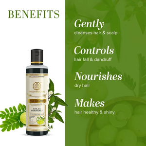 Champú natural a base de hierbas con extracto de amla y bhringraj, fórmula sin SLS ni parabenos, apto para todo tipo de cabello, 210 ml - Product Image 3