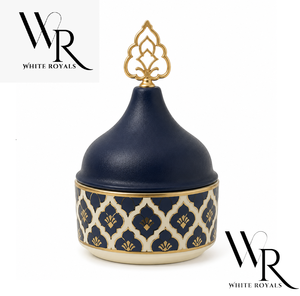 Tazón Metálico Blanco con Tapa para Servir Frutos Secos, Dulces y Chocolate, Ideal para Eid, Ramadán y Majlis, de White Royals - Product Image 1