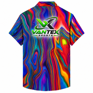 Camisa Hawaiana Vantex Sports para Hombre, Manga Corta, Estampado de Flamencos, Transpirable, Cuello Camisero, para Vacaciones de Verano, Poliéster - Product Image 6