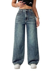 Women's Sexy Knee Length Denim Jeans-<b>Boot</b> Cut Mid Waist Vintage Style Cotton Material Multiple Colors - Product Image 1