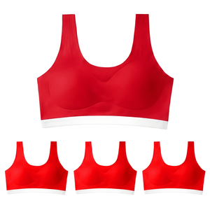 Soutien-gorge de sport pour femme, col ras du cou, maintien moyen, en Spandex et Polyester, couleur unie, sans rembourrage, bretelles non réglables - Product Image 2
